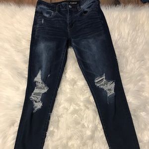 American Eagle Ripped Dark Wash Skinny Jeans